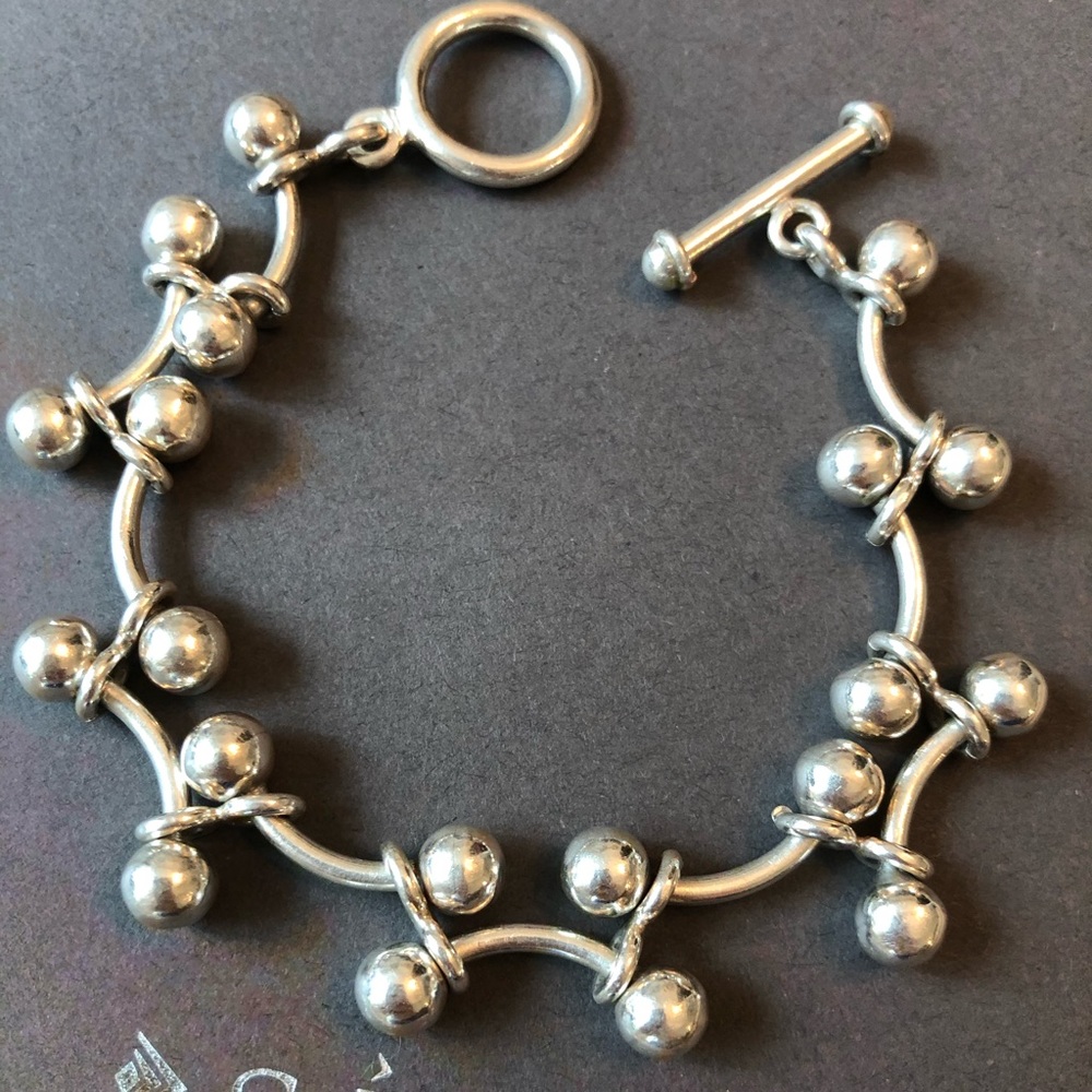 Silpada Sterling DNA Ball Barbell Toggle Bracelet